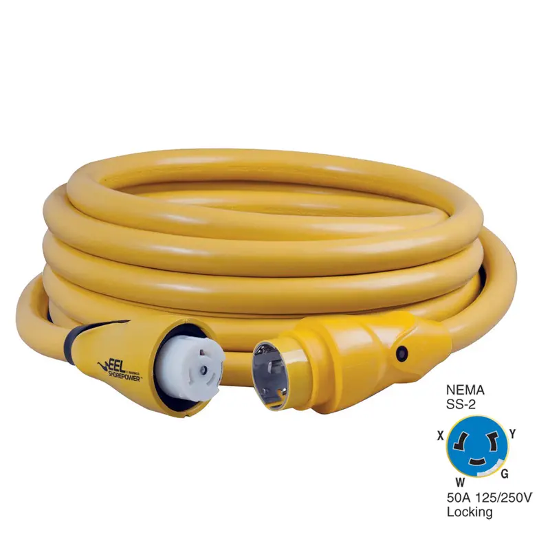 Marinco Yellow 25-Foot 50A 125/250V Shore Power Cord – Model Cs504-25 1