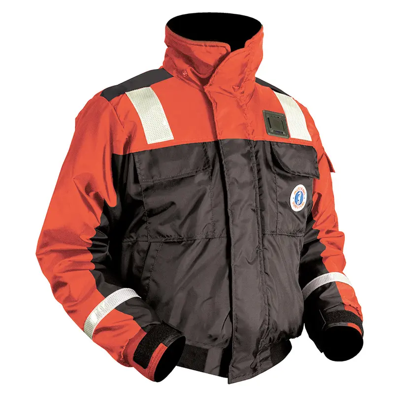 Mustang Classic Flotation Bomber Jacket With Reflective Tape – Orange/Black, Size Xl (Mj6214T1-33-Xl-206) 1