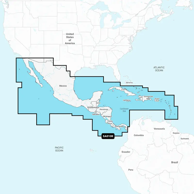 Navionics+ Central America & Caribbean Chart Card – Nasa010R (010-C1459-30) 1