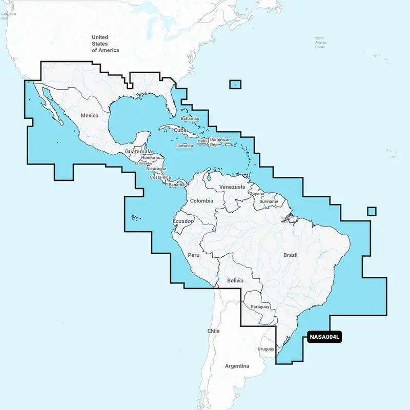 Navionics+ Chart Card For Mexico, Caribbean & Brazil – Model Nasa004L (010-C1364-30) 1