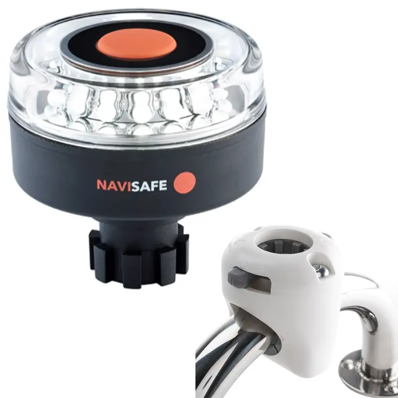 Navisafe Navilight 360° 2Nm All-Round Led Navigation Light With Rail Mount And White Housing [042Kit3] 1