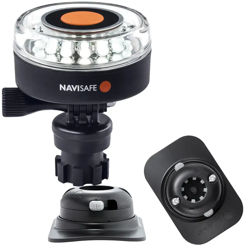 Navisafe Navilight 360° White Navigation Light – 2Nm With Rib-Specific Navimount Base (Black) [040Kit2] 1