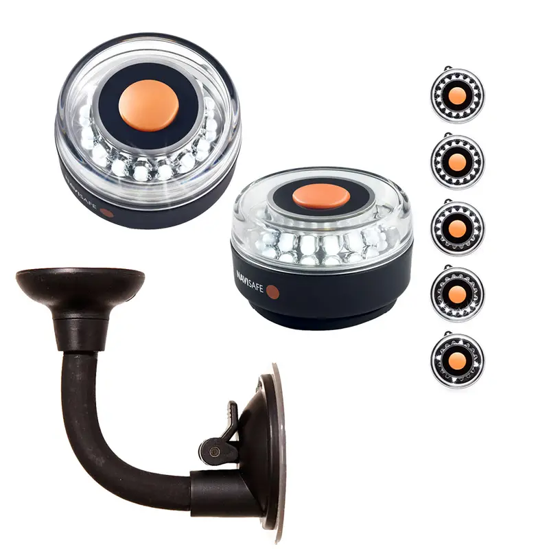Navisafe Portable Navilight 360° White Navigation Light – 2 Nautical Mile Range With Bendable Suction Mount [001Kit2] 1