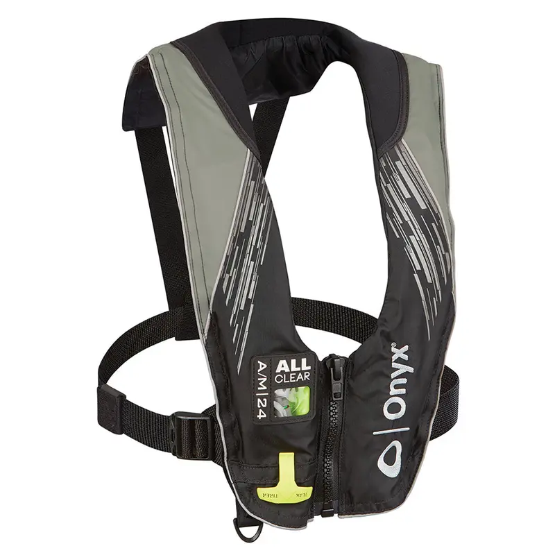 Onyx A/M-24 All Clear Inflatable Pfd – Grey Adult Model With Dual Activation System 1
