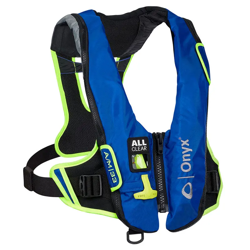 Onyx Impulse A/M-33 All Clear Inflatable Life Jacket – Blue, 33G Co₂, Auto/Manual Deployment 1