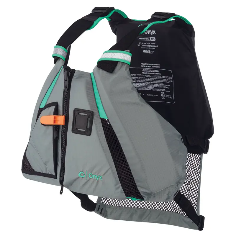 Onyx Movevent Dynamic Paddle Sports Life Vest – Medium/Large, Aqua 1