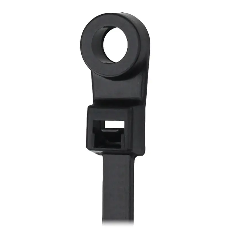 Pacer Mountable 15-Inch Black Cable Tie With Integrated Ring – 50 Lb Strength, 4" Bundle Capacity (100 Pcs) 1