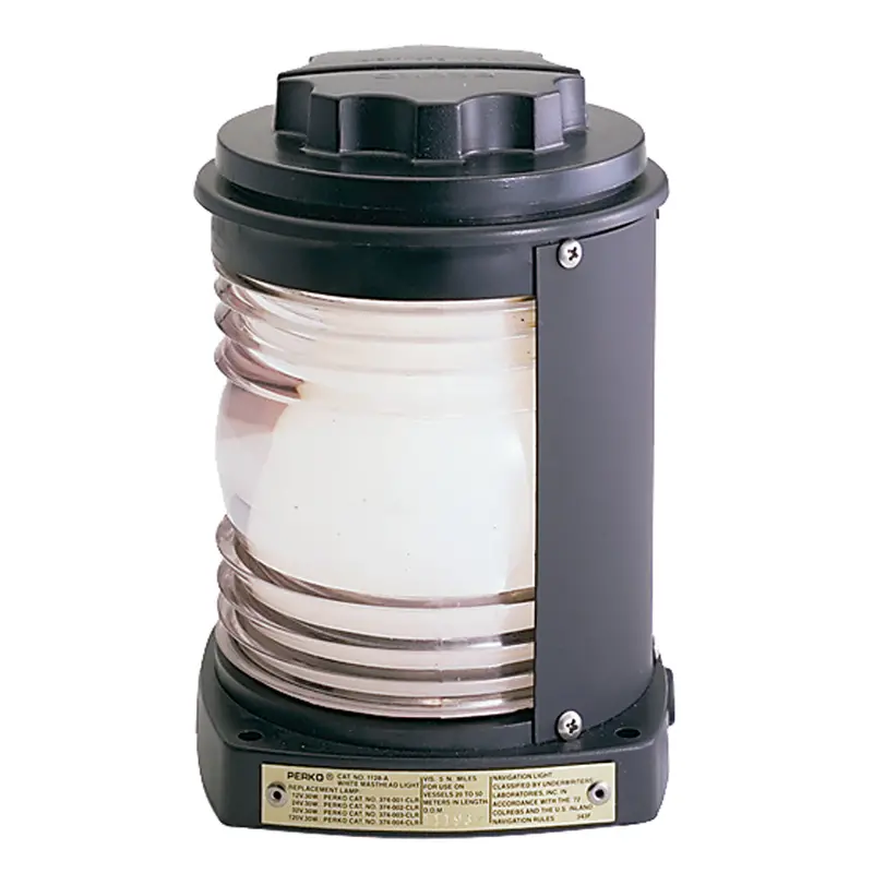 Perko Black Plastic Masthead Light – White Lens, Standard All-Round Visibility [1128A00Blk] 1