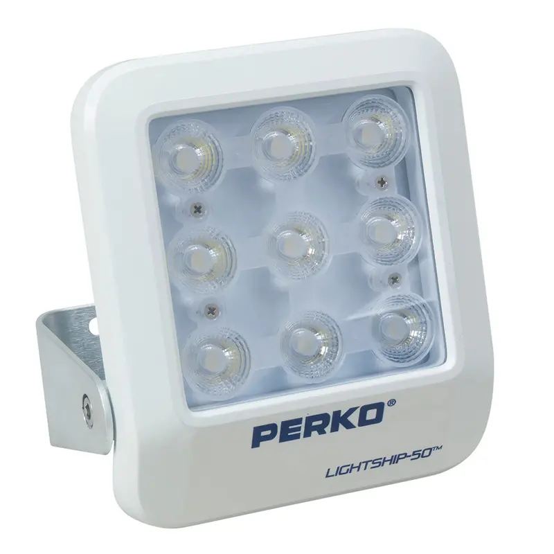 Perko Lightship 50 Led Spotlight – 12V/24V Low-Profile Marine Light, White Housing [1643050S0W] 1