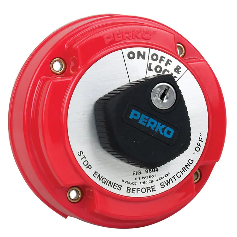 Perko Medium-Duty Main Battery Disconnect Switch With Key Lock And Alternator Field Disconnect (9604Dp) 1