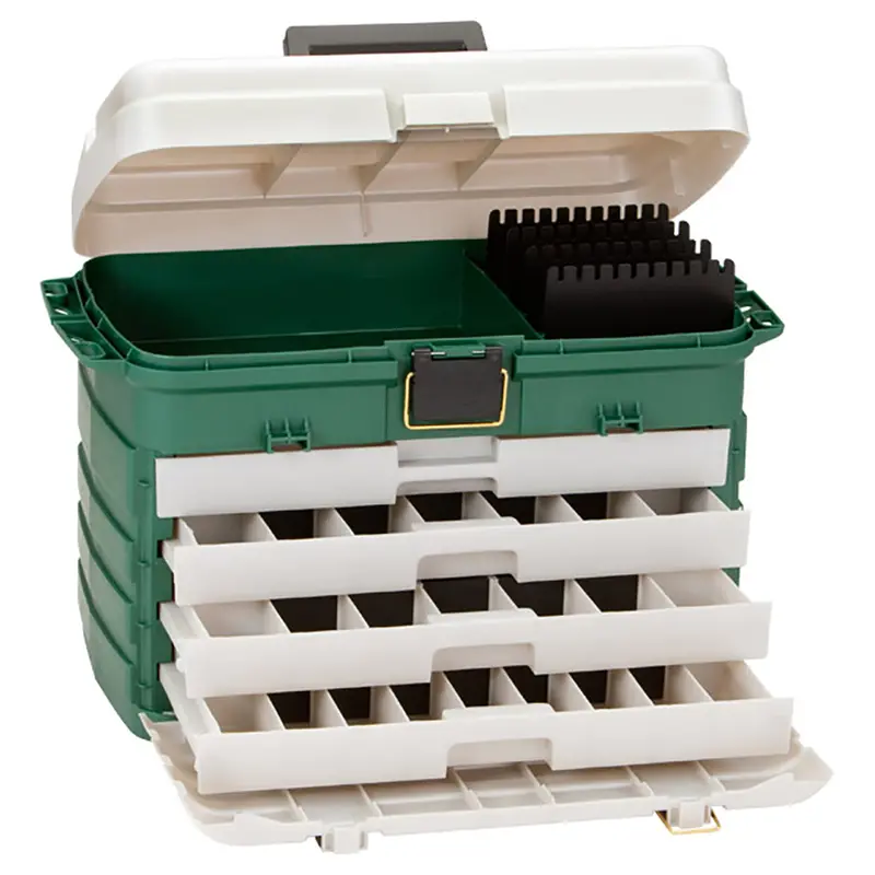 Plano 4-Drawer Fishing Tackle Storage Box – Green Metallic & Silver [758005] 1