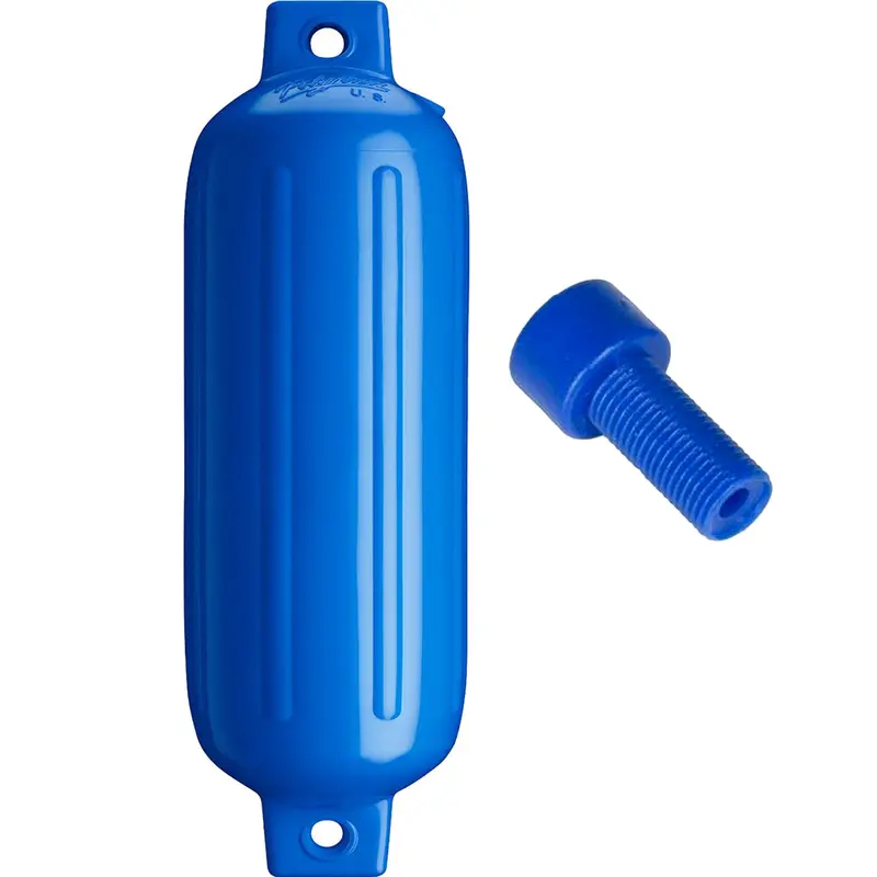 Polyform G-4 Twin Eye Marine Fender – 6.5" × 22", Blue With Air Adapter 1