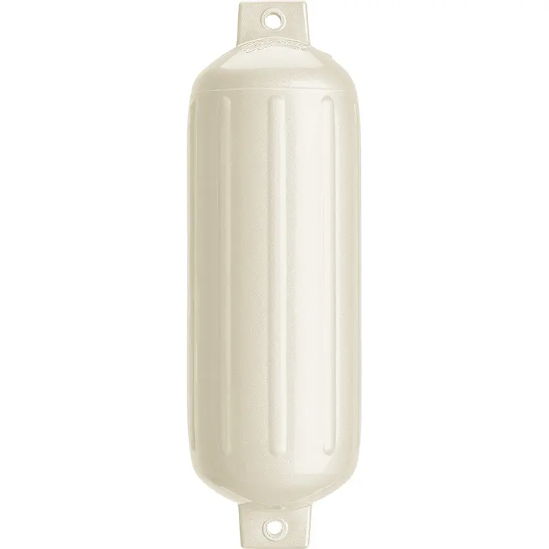 Polyform G-5 Twin-Eye Boat Fender – 8.8" X 26.8", Metallic White [G-5 Metallic White] 1