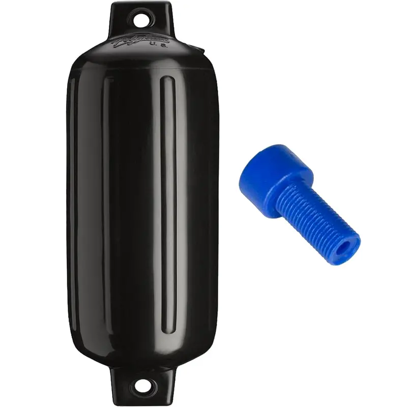 Polyform G-6 Twin Eye Dock Fender – 11" × 30", Black With Air Adapter 1