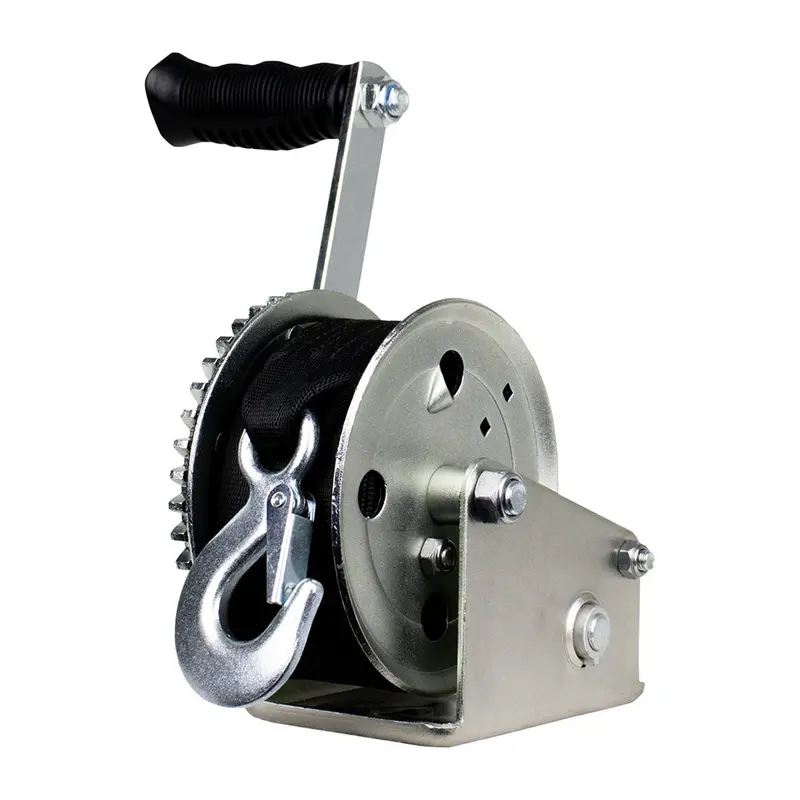 Powerwinch Utility Winch – 1,600 Lb Capacity, Single-Speed, 6-Inch Zinc-Coated Crank Handle 1