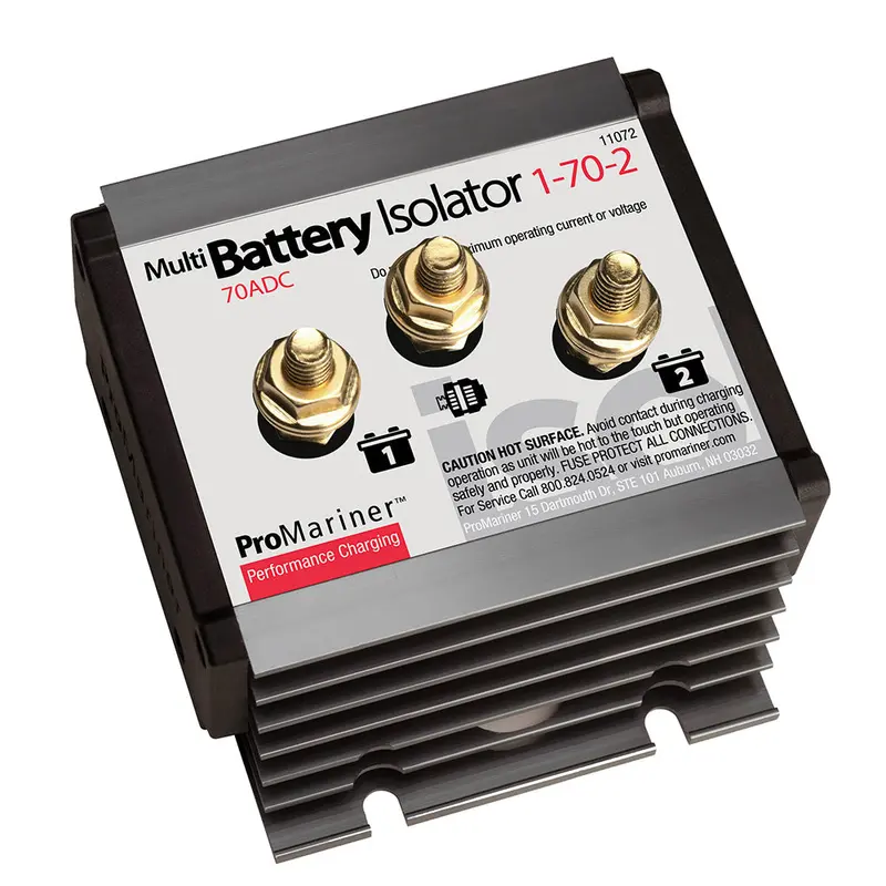 Promariner 70A Single-Alternator Battery Isolator For Two-Battery Systems 1