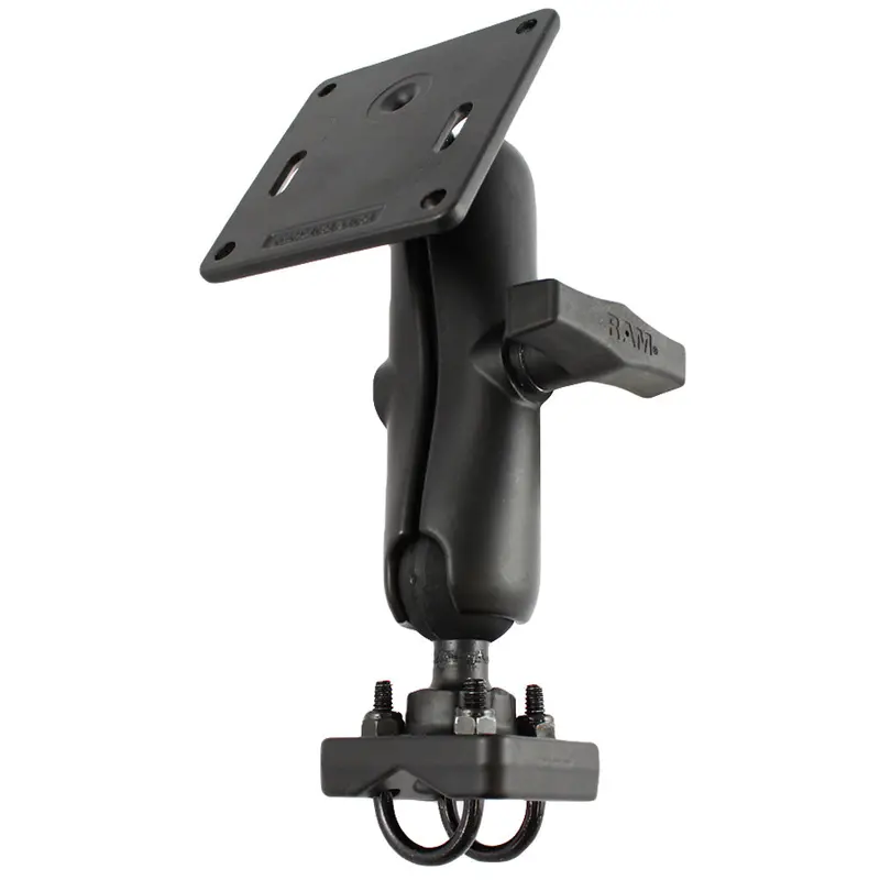 Ram 1.5" Rail Mount With Dual U-Bolt Clamps And 3.625" Square Base 1