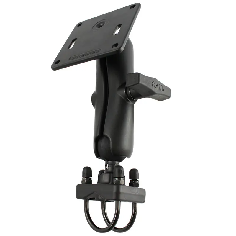 Ram Mount 1.5-Inch Rail Mount With Dual U-Bolt Base And 3.625-Inch Square Vesa-Compatible Base (75Mm X 75Mm) (Ram-334U) 1