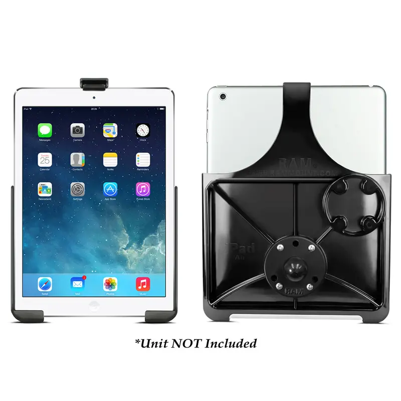 Ram Mount Ez-Rollr Model-Specific Cradle With Round Base Adapter For Ipad 5Th Gen, Air 1–2 & Pro 9.7" 1