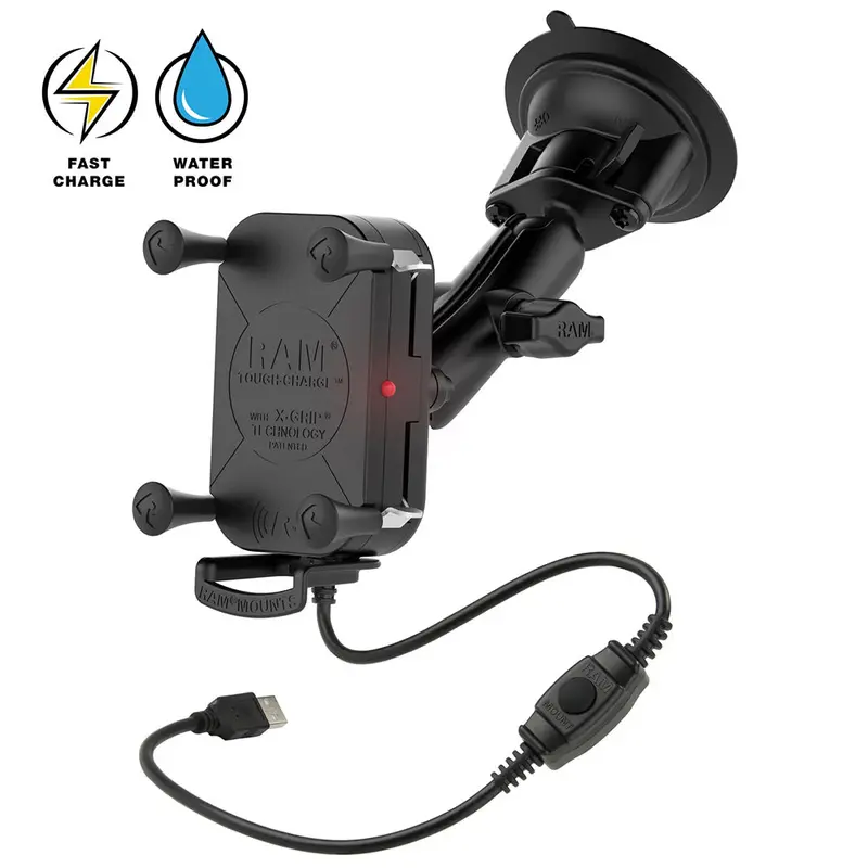 Ram Mount Tough-Charge 15W Wireless Charging Suction Cup Mount (Ram-B-166-Un12W-1) 1