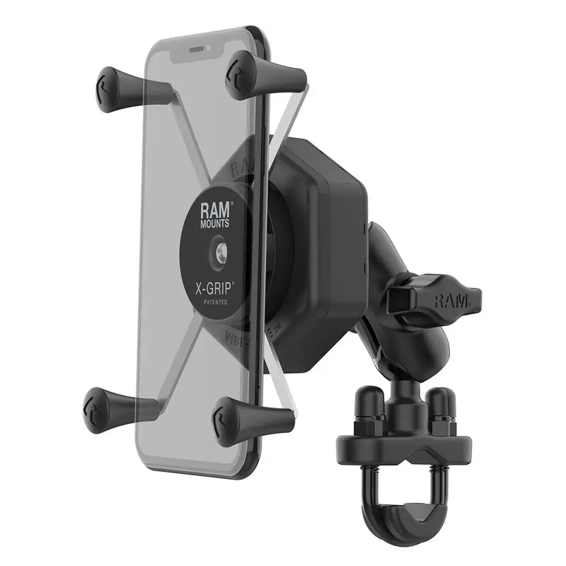 Ram Mount X-Grip Large Smartphone Holder – Short U-Bolt Base With Vibe-Safe Cradle 1