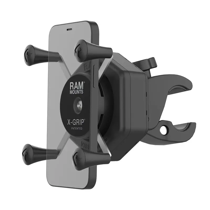 Ram X-Grip Phone Mount With Vibe-Safe Isolation And Compact Tough-Claw Clamp 1