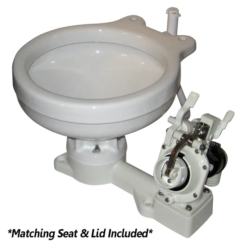 Raritan Fresh Head Manual Toilet – Freshwater Flush, Household-Size, Right-Hand Operation [25H00] 1