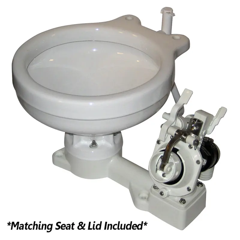 Raritan Fresh Head Manual Toilet – Freshwater Flush, Marine-Size, Right-Hand Operation [25M00] 1