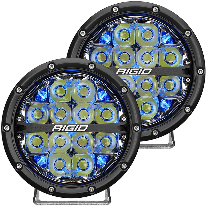 Rigid 360-Series 6-Inch Off-Road Fog Light – Drive Beam With Blue Backlight 1