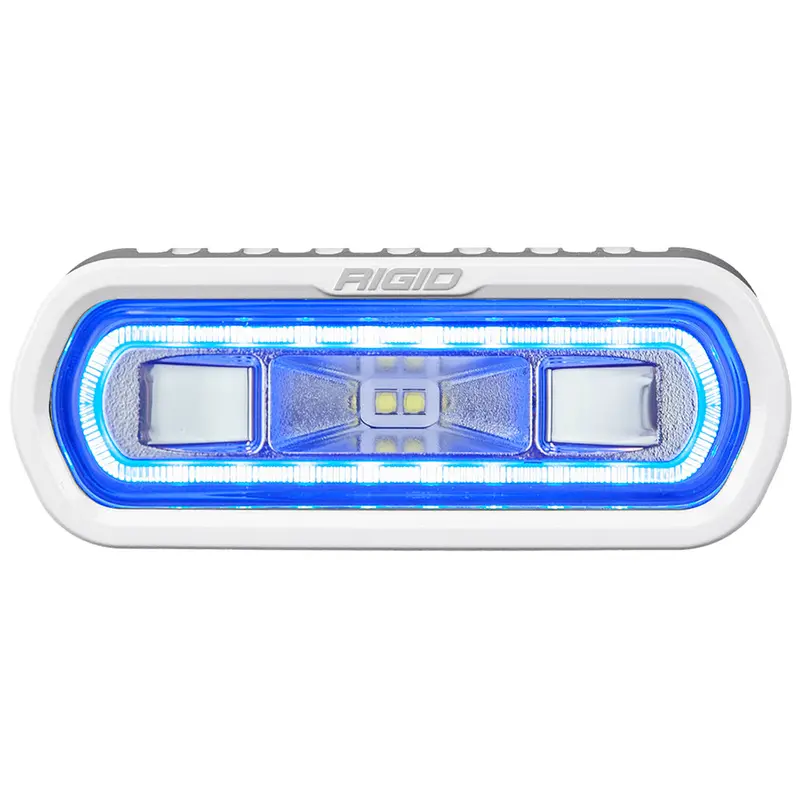Rigid Sr-L Marine Spreader Light – White Surface-Mount Version Featuring Blue Halo Accent 1