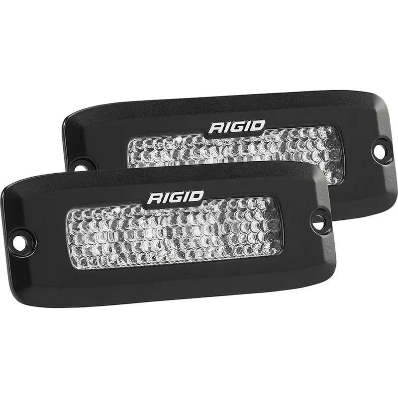 Rigid Sr-Q Series Pro Spot Led Lights – Diffused Beam, Flush-Mount Pair, Black Housing 1