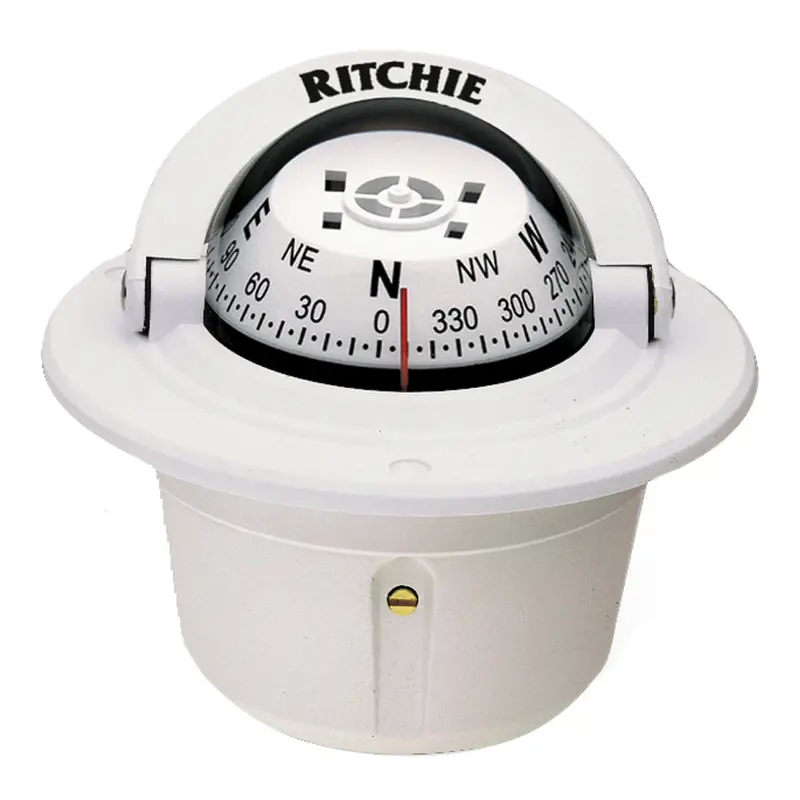 Ritchie F-50W White Flush-Mount Explorer Compass – Enhanced Legibility [F-50W] 1
