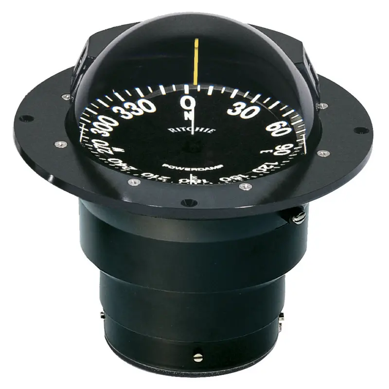 Ritchie Fb-500 Globemaster Flush-Mount Compass – 12V, Black Housing, 5° Card 1