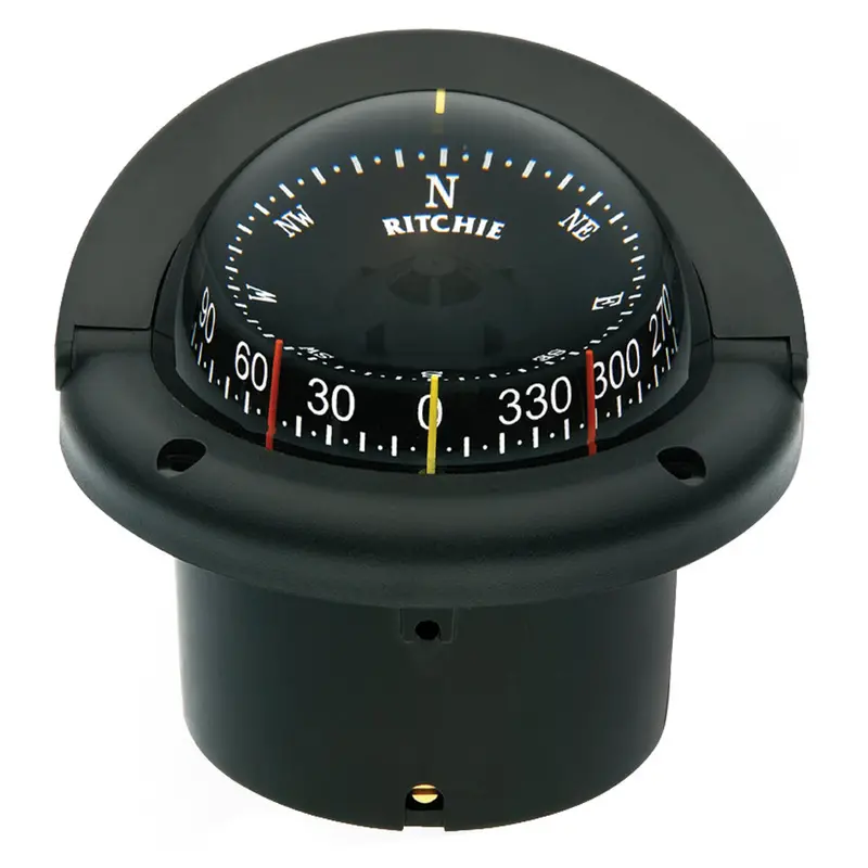 Ritchie Hf-743 Black Flush-Mount Helmsman Combidial Compass With Dual Functionality [Hf-743] 1