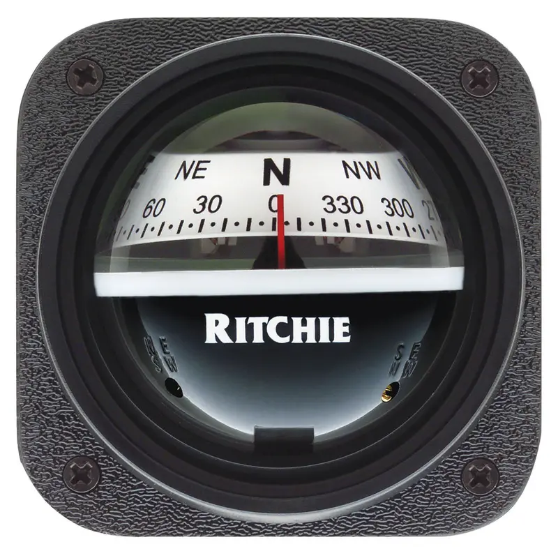 Ritchie V-527 Bulkhead-Mount Kayak Compass – White Dial 1