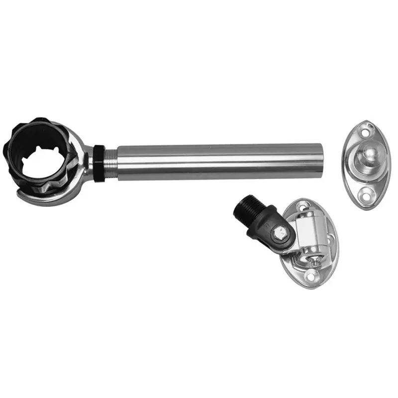 Rupp Threaded Antenna Support Kit With Oval 4-Way Base, 6-Inch Flat Mount, And 1.5-Inch Collar 1