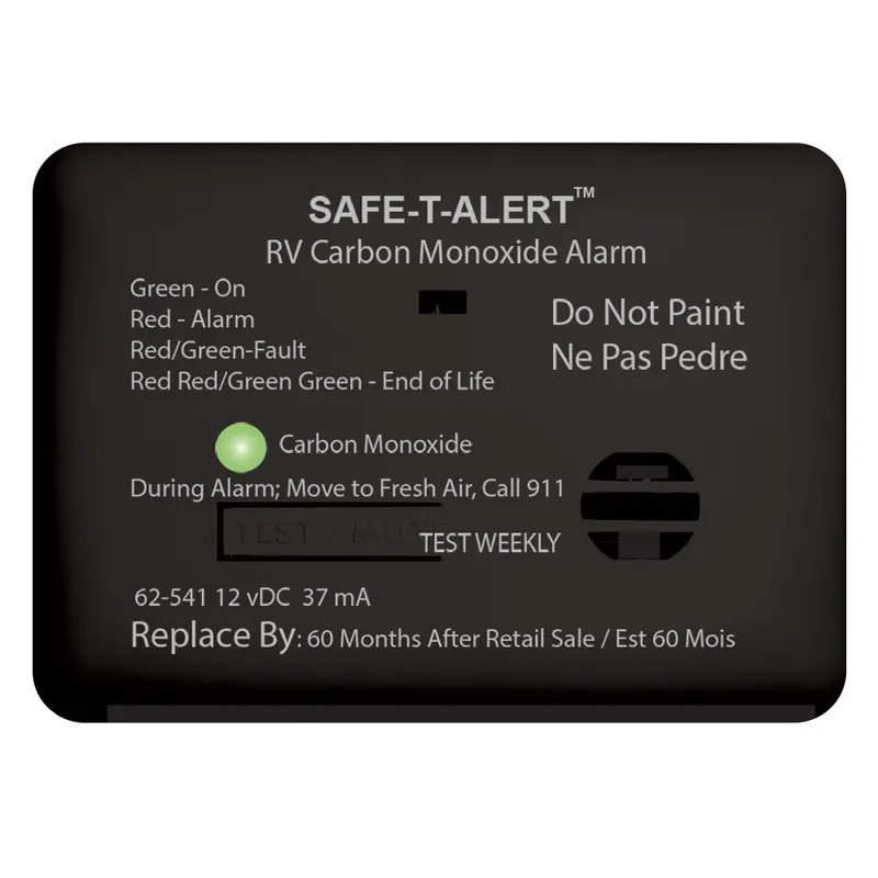 Safe-T-Alert 62-541-Bl 12V Rv Carbon Monoxide Detector – Surface-Mount Black Alarm 1