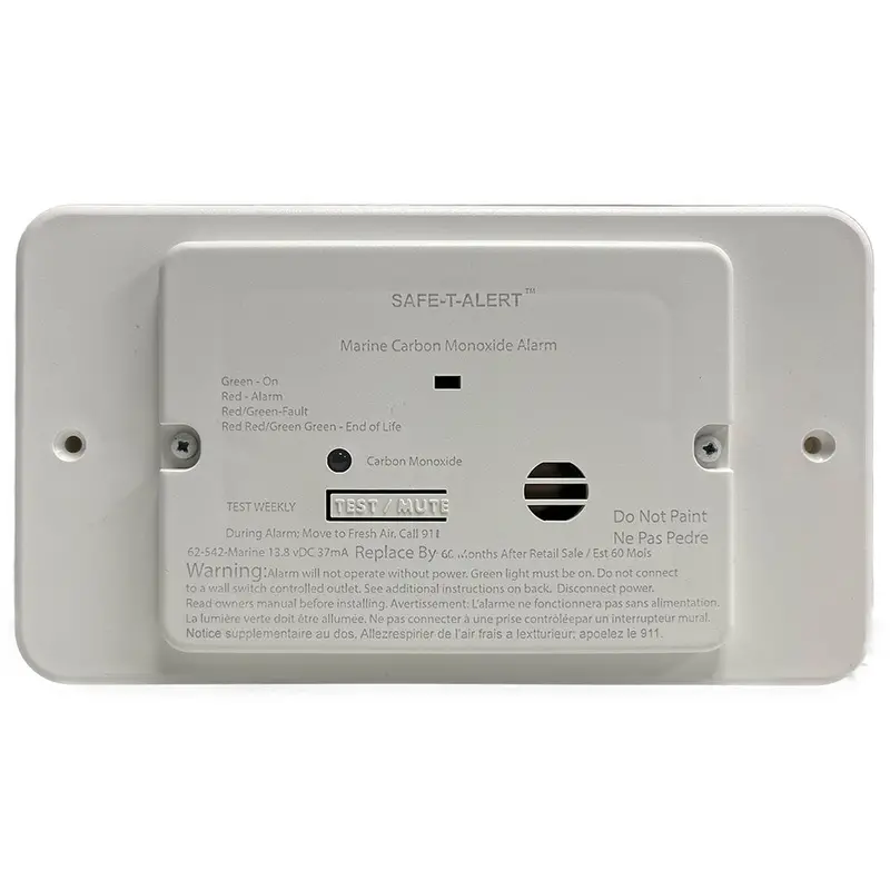 Safe-T-Alert 62-542-Tr-Wt-M – Flush-Mount 12V Marine Carbon Monoxide Detector With White Trim Ring 1