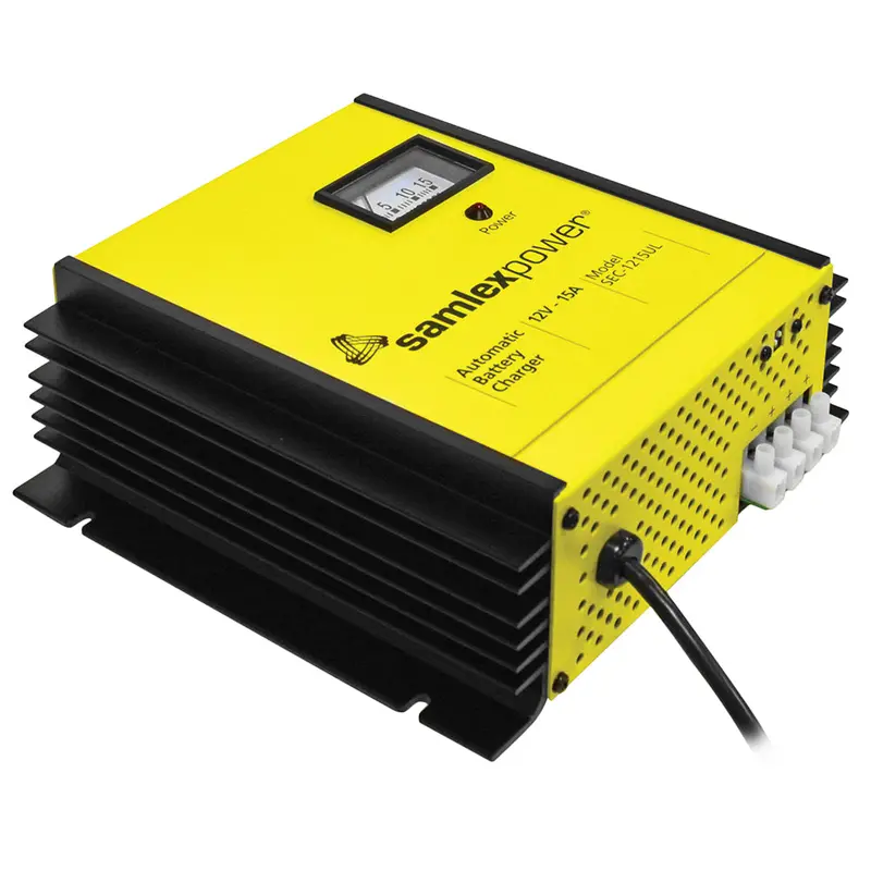 Samlex Sec-1215Ul 12V Triple-Bank Smart Charger – 15A, 3-Stage Charging With Adjustable Settings & Lug Outputs 1