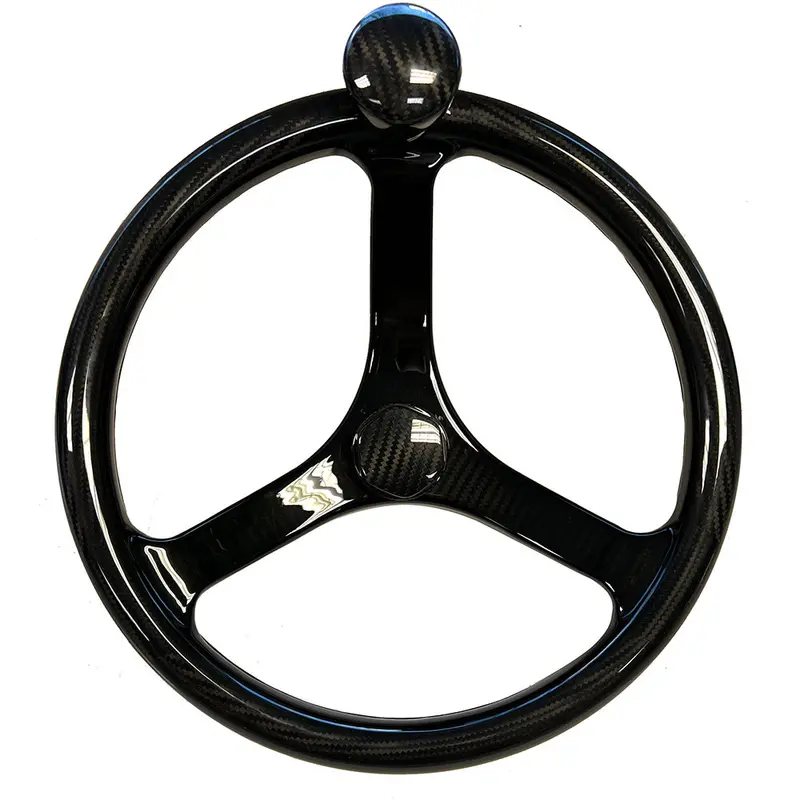 Schmitt Marine Primus Carbon Fiber Steering Wheel – 13.5", 3/4" Tapered Shaft, Cf Nut & Santoprene Grip 1