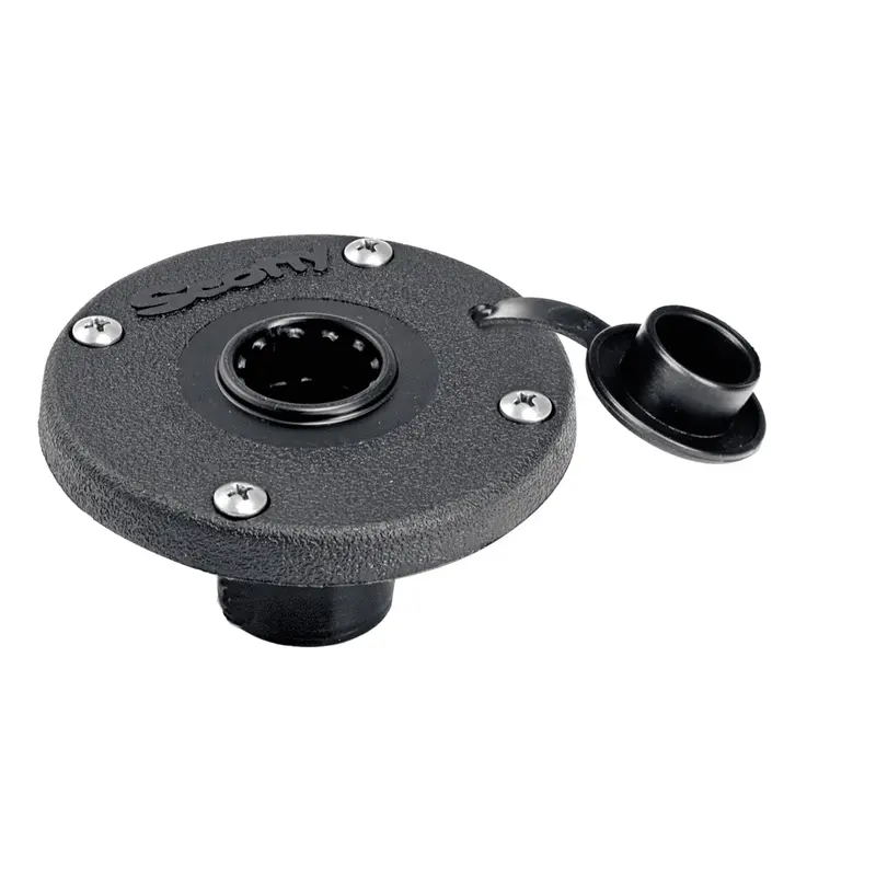 Scotty 344 Round Flush-Mount Deck Bracket – Black 1
