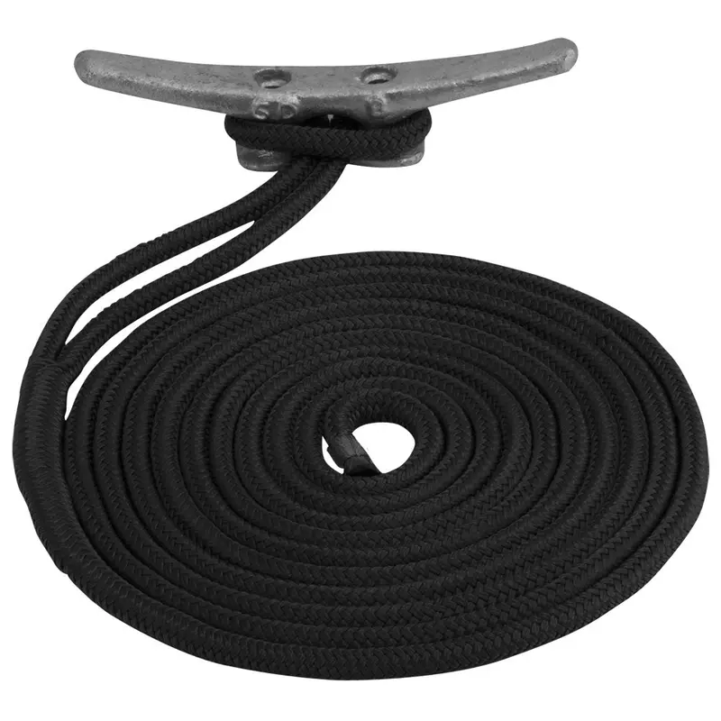 Sea-Dog 3/8" X 15' Double-Braided Nylon Black Dock Line 1
