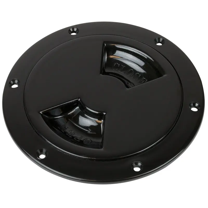 Sea-Dog 6" Black Smooth Quarter-Turn Deck Plate 1