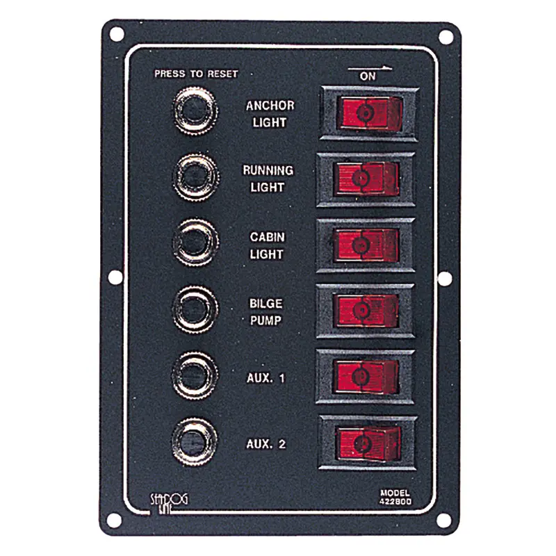 Sea-Dog Aluminum 6-Circuit Breaker Panel – Model 422800-1 1