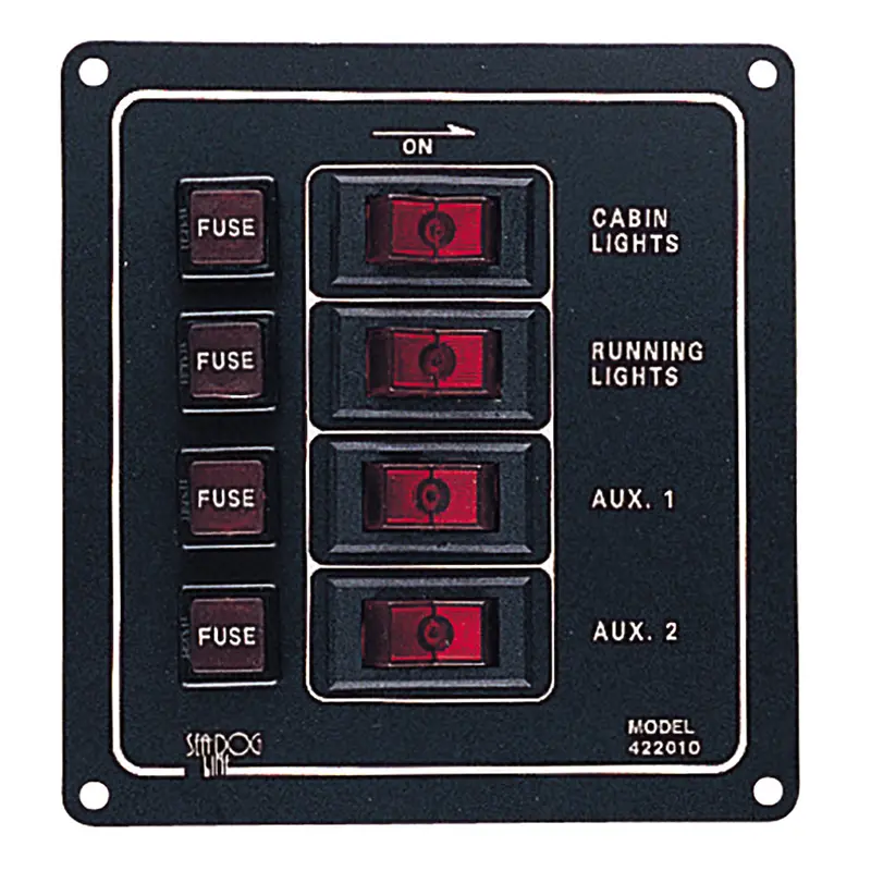 Sea-Dog Aluminum Vertical 4-Switch Panel – Model 422010-1 1