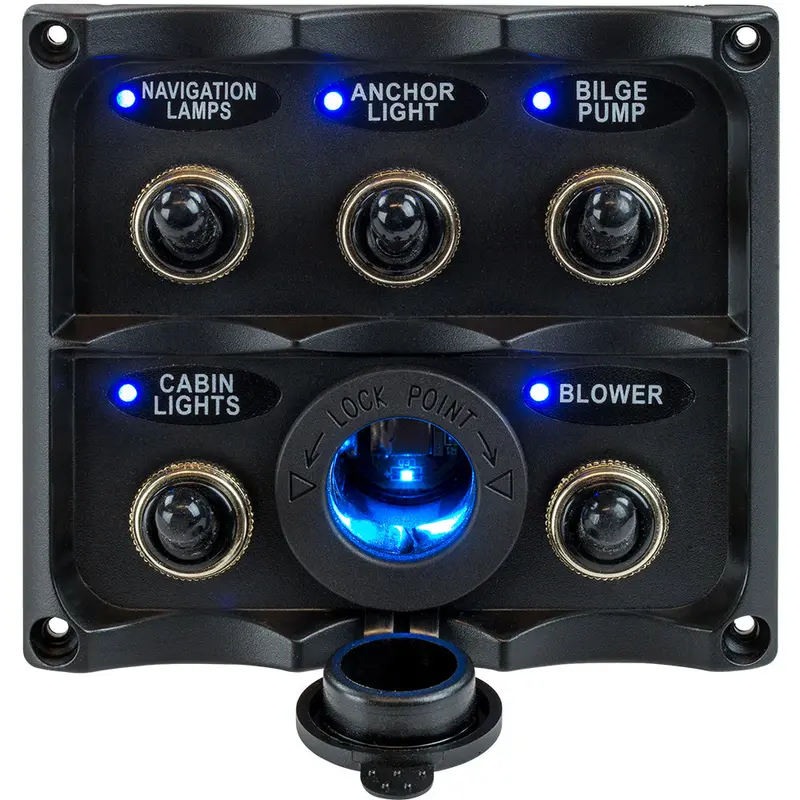 Sea-Dog Led-Illuminated Waterproof Toggle Switch Panel – 5-Switch 1