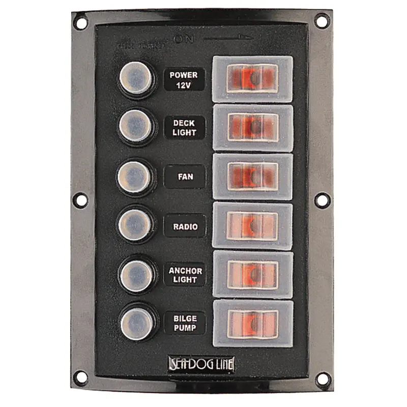 Sea-Dog Splash-Resistant 6-Circuit Breaker Panel – Model 424806-1 1