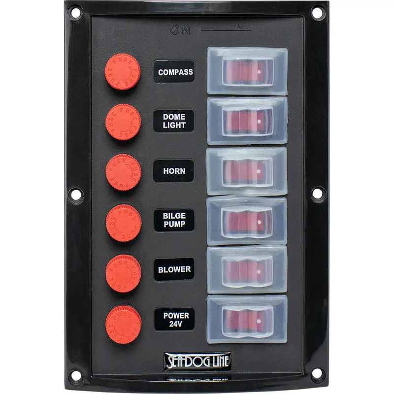 Sea-Dog Vertical Splash-Resistant 6-Switch Panel – Model 424116-1 1