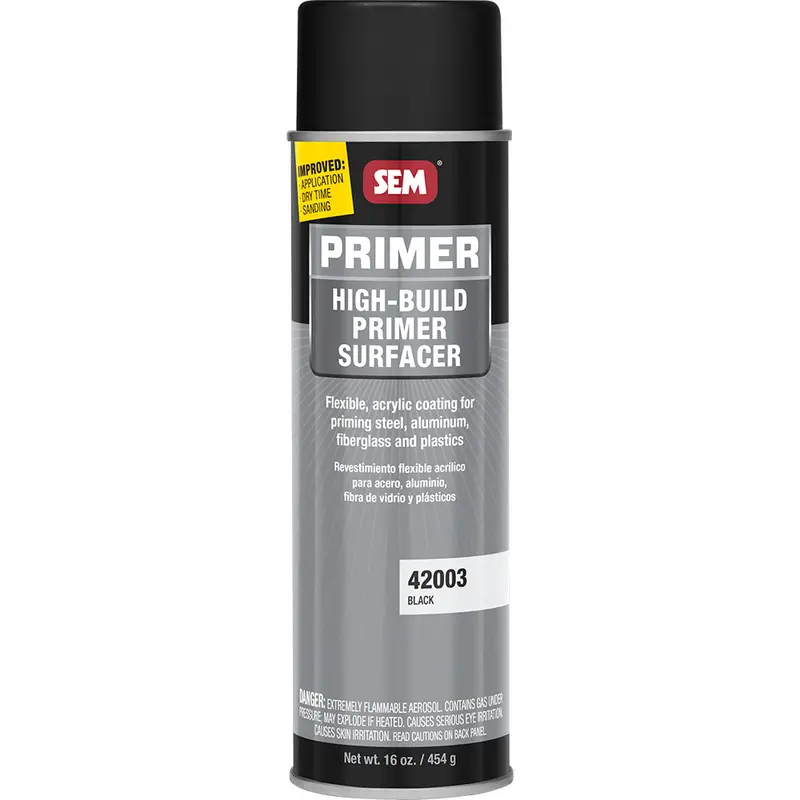 Sem 42003 High-Build Primer Surfacer – 20 Oz Black Aerosol For Dark-Base Applications & Coverage 1