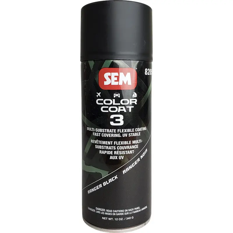 Sem Color Coat 3 Spray Paint – Ranger Matte Black, 12 Oz 1